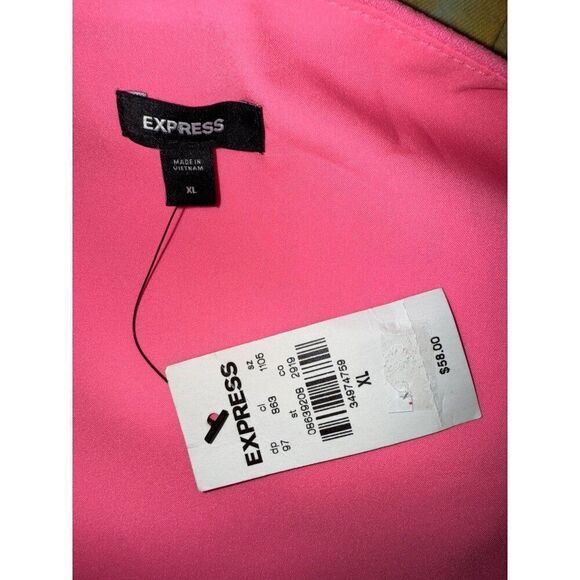 NWT Express Bright Pink Sleeveless Square Neck Crop Top Size XL - Picture 7 of 9
